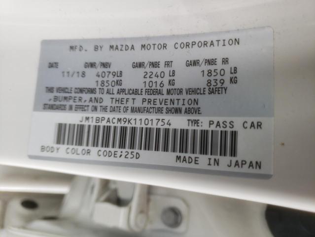 MAZDA 3 PREFERRE 2019 with VIN JM1BPACM9K1101754 - Photo from auction