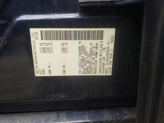 Photo 10 from auction – 2009 NISSAN MAXIMA S with VIN 1N4AA51EX9C825263