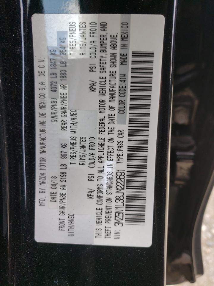 Photo 10 from auction – 2018 MAZDA 3 TOURING with VIN 3MZBN1L38JM222691