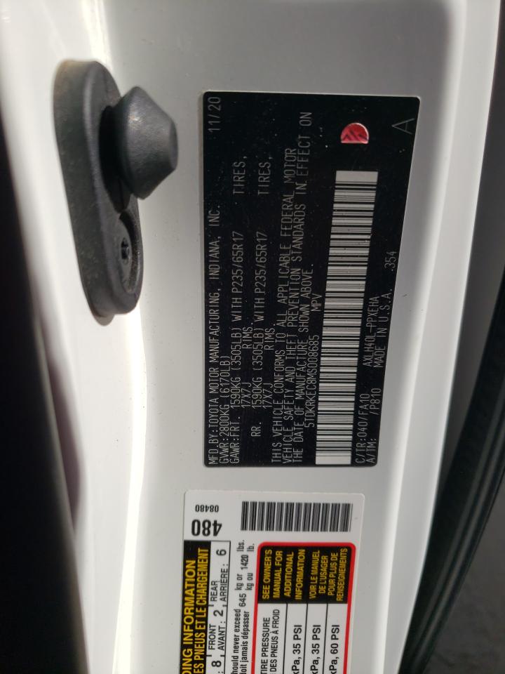 Photo 10 from auction – 2021 TOYOTA SIENNA LE with VIN 5TDKRKEC8MS008685
