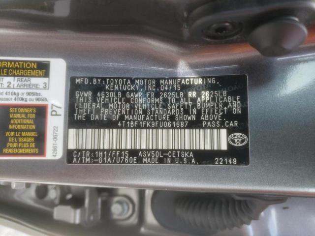 Photo 10 from auction – 2015 TOYOTA CAMRY LE with VIN 4T1BF1FK9FU061687