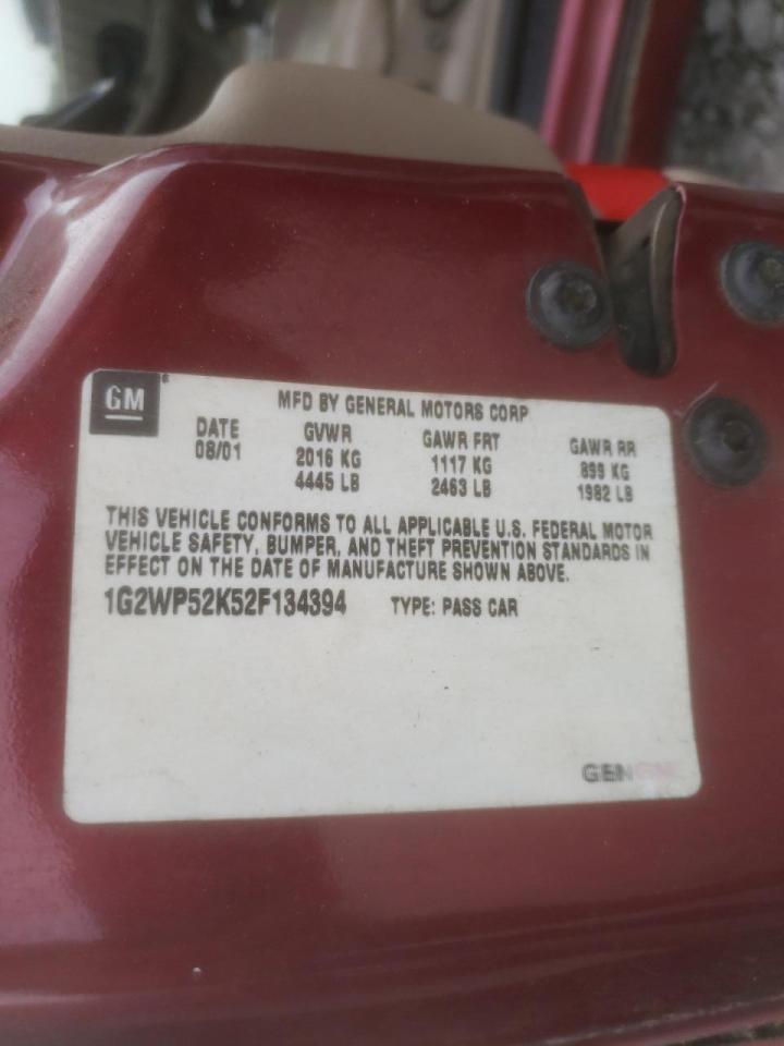 Photo 10 from auction – 2002 PONTIAC GRAND PRIX with VIN 1G2WP52K52F134394
