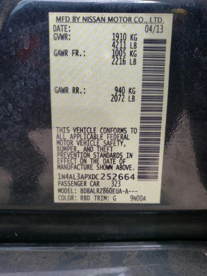 Photo 10 from auction – 2013 NISSAN ALTIMA 2.5 with VIN 1N4AL3APXDC252664
