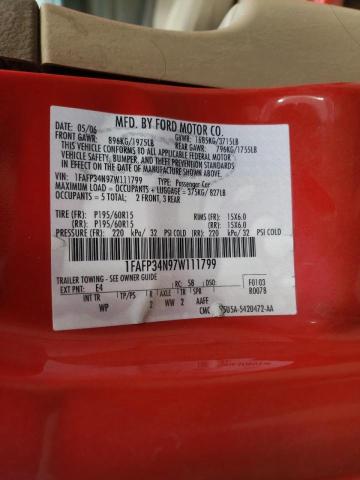 Photo 10 from auction – 2007 FORD FOCUS ZX4 with VIN 1FAFP34N97W111799