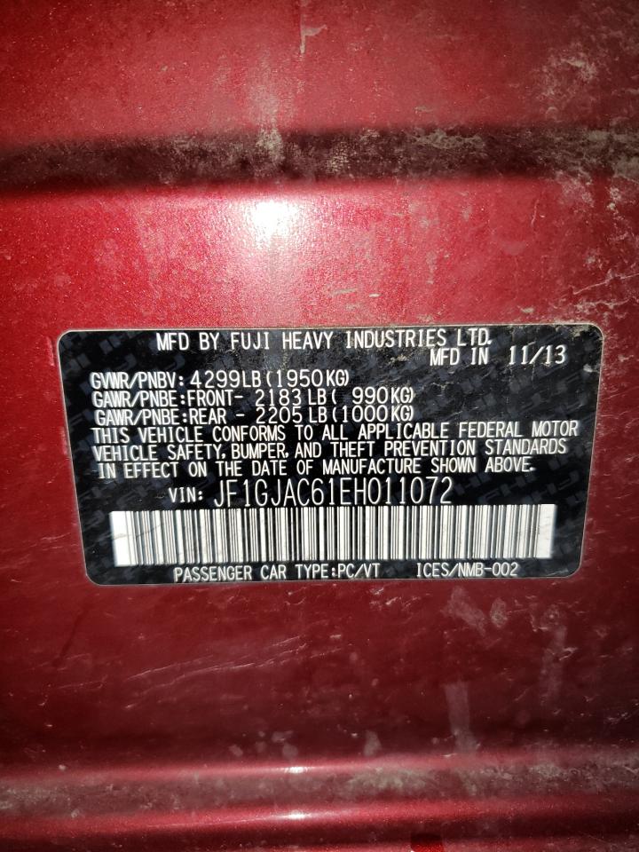 Photo 10 from auction – 2014 SUBARU IMPREZA PR with VIN JF1GJAC61EH011072