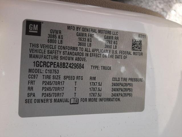 Photo 10 from auction – 2011 CHEVROLET SILVERADO with VIN 1GCRCPEA8BZ429684