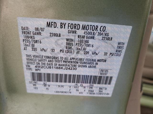 Photo 10 from auction – 2008 MERCURY MARINER with VIN 4M2CU81188KJ24230