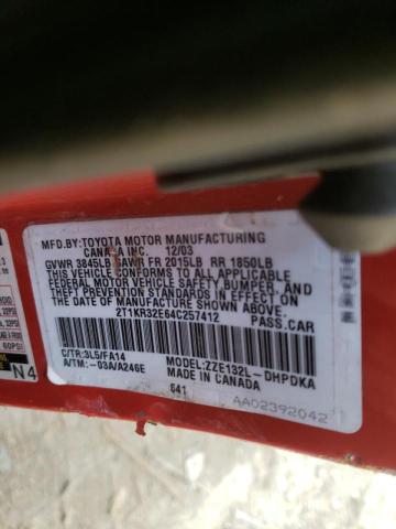 Photo 10 from auction – 2004 TOYOTA MATRIX 4DR with VIN 2T1KR32E64C257412