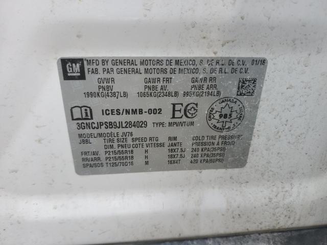 Photo 10 from auction – 2018 CHEVROLET TRAX 1LT with VIN 3GNCJPSB9JL284029