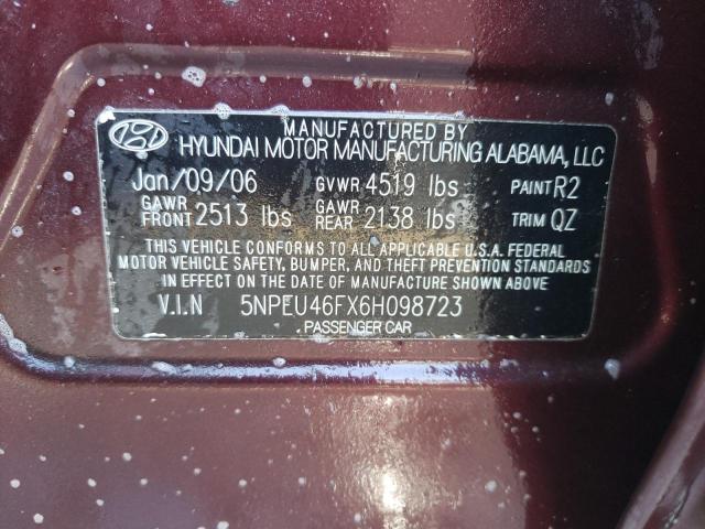 Photo 10 from auction – 2006 HYUNDAI SONATA GLS with VIN 5NPEU46FX6H098723