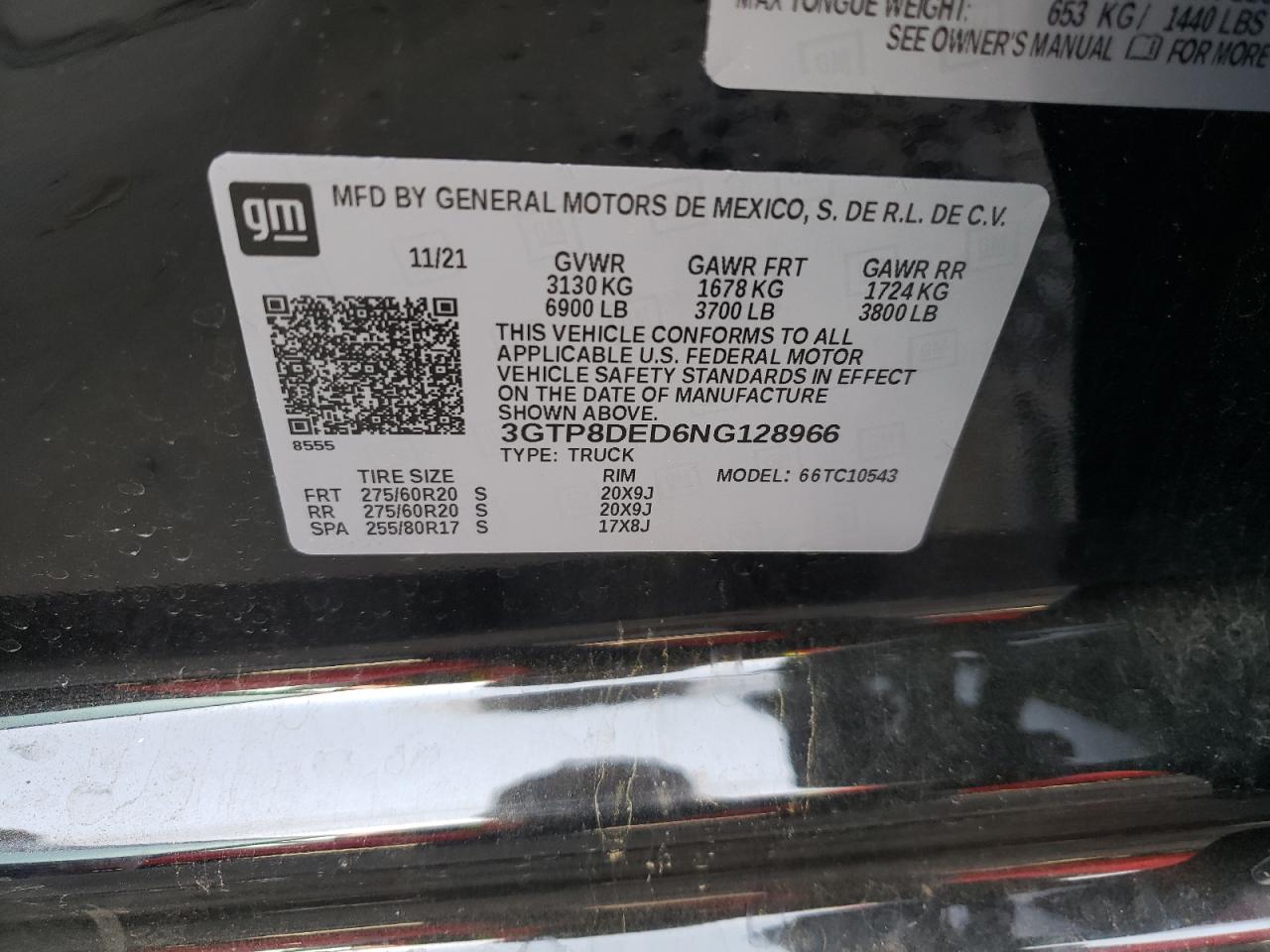 Photo 10 from auction – 2022 GMC SIERRA with VIN 3GTP8DED6NG128966