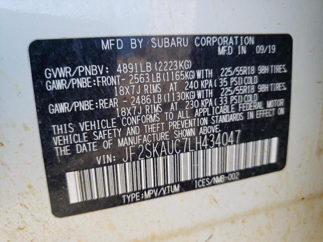 Photo 10 from auction – 2020 SUBARU FORESTER L with VIN JF2SKAUC7LH434047