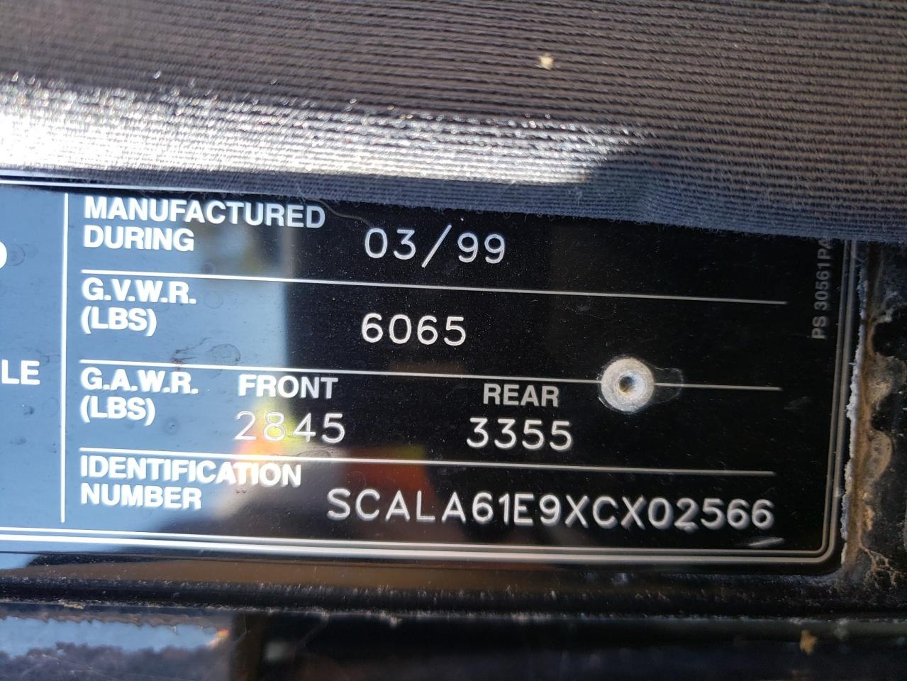 Photo 10 from auction – 1999 ROLLS-ROYCE SILVER SER with VIN SCALA61E9XCX02566