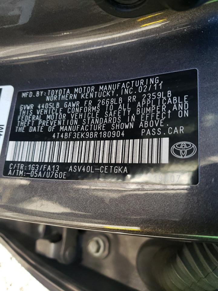 Фото 10 с аукциона – 2011 TOYOTA CAMRY BASE с VIN 4T4BF3EK9BR180904