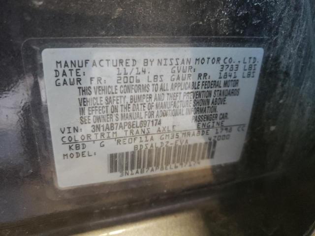 Photo 10 from auction – 2014 NISSAN SENTRA S with VIN 3N1AB7AP8EL697174