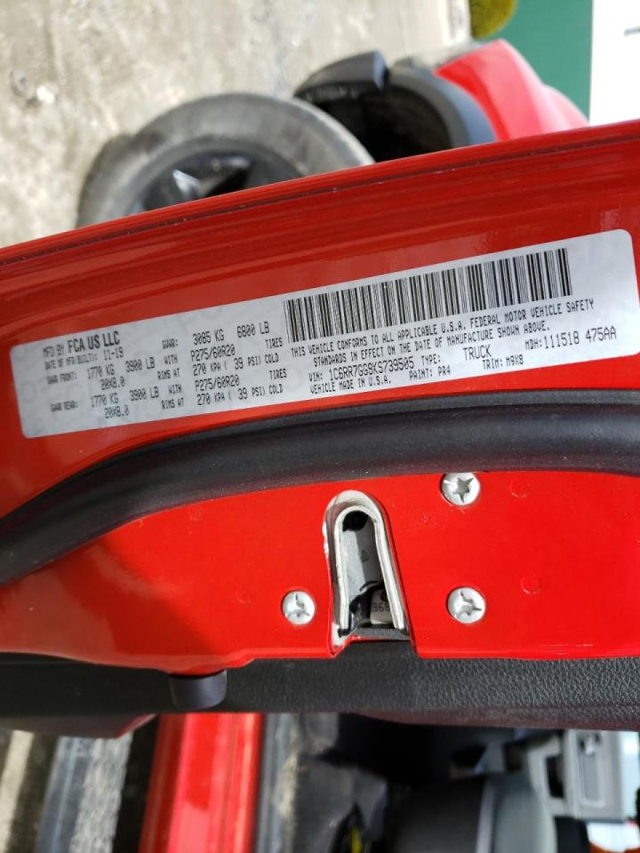Photo 10 from auction – 2019 RAM 1500 CLASS with VIN 1C6RR7GG9KS739505