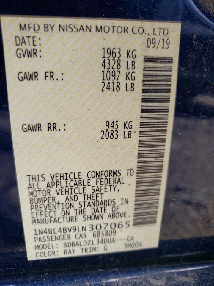 Photo 11 from auction – 2020 NISSAN ALTIMA S with VIN 1N4BL4BV9LN307065