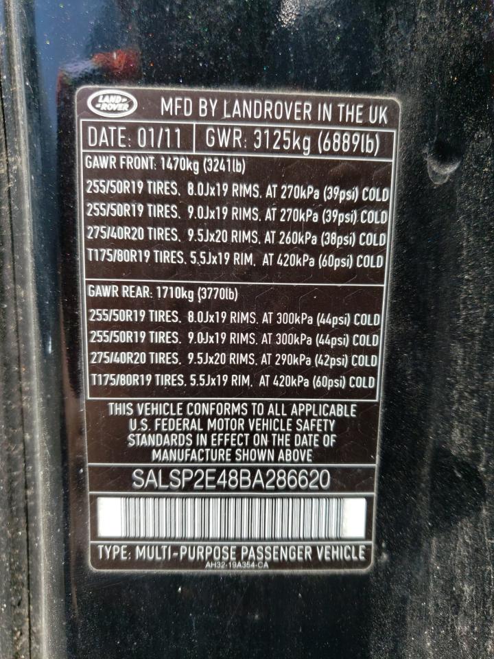 Photo 10 from auction – 2011 LAND ROVER RANGE ROVE with VIN SALSP2E48BA286620