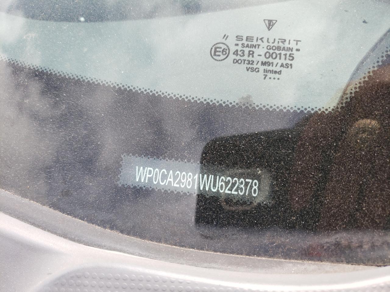 Photo 10 from auction – 1998 PORSCHE BOXSTER with VIN WP0CA2981WU622378