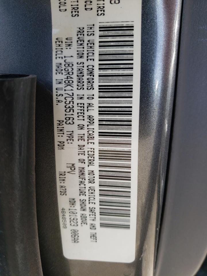 Photo 10 from auction – 2007 JEEP GRAND CHER with VIN 1J8GR48K17C535163