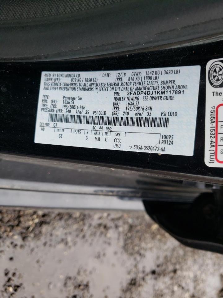 Photo 10 from auction – 2019 FORD FIESTA ST with VIN 3FADP4DJ1KM117891
