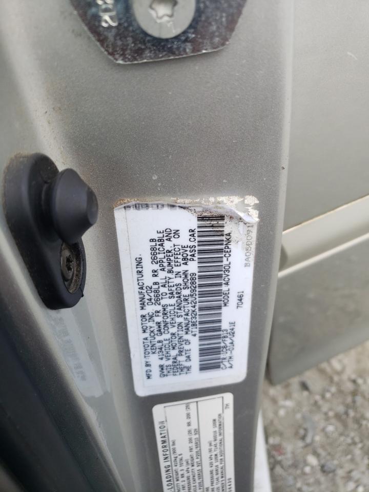 Photo 20 from auction – 2002 TOYOTA CAMRY LE with VIN 4T1BE32K42U592889