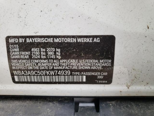 Photo 10 from auction – 2015 BMW 335 I with VIN WBA3A9C50FKW74939