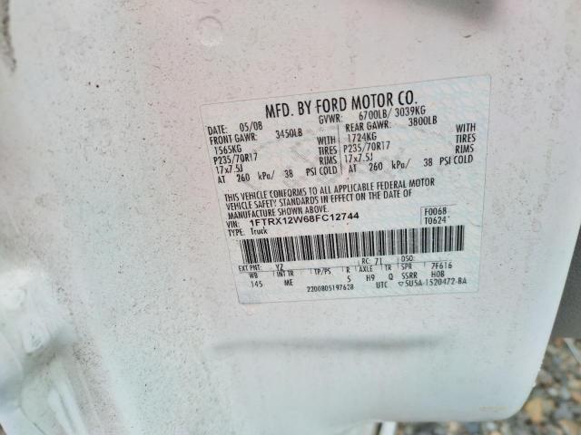 Photo 10 from auction – 2008 FORD F150 with VIN 1FTRX12W68FC12744