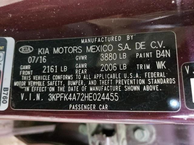 Photo 10 from auction – 2017 KIA FORTE LX with VIN 3KPFK4A72HE024455