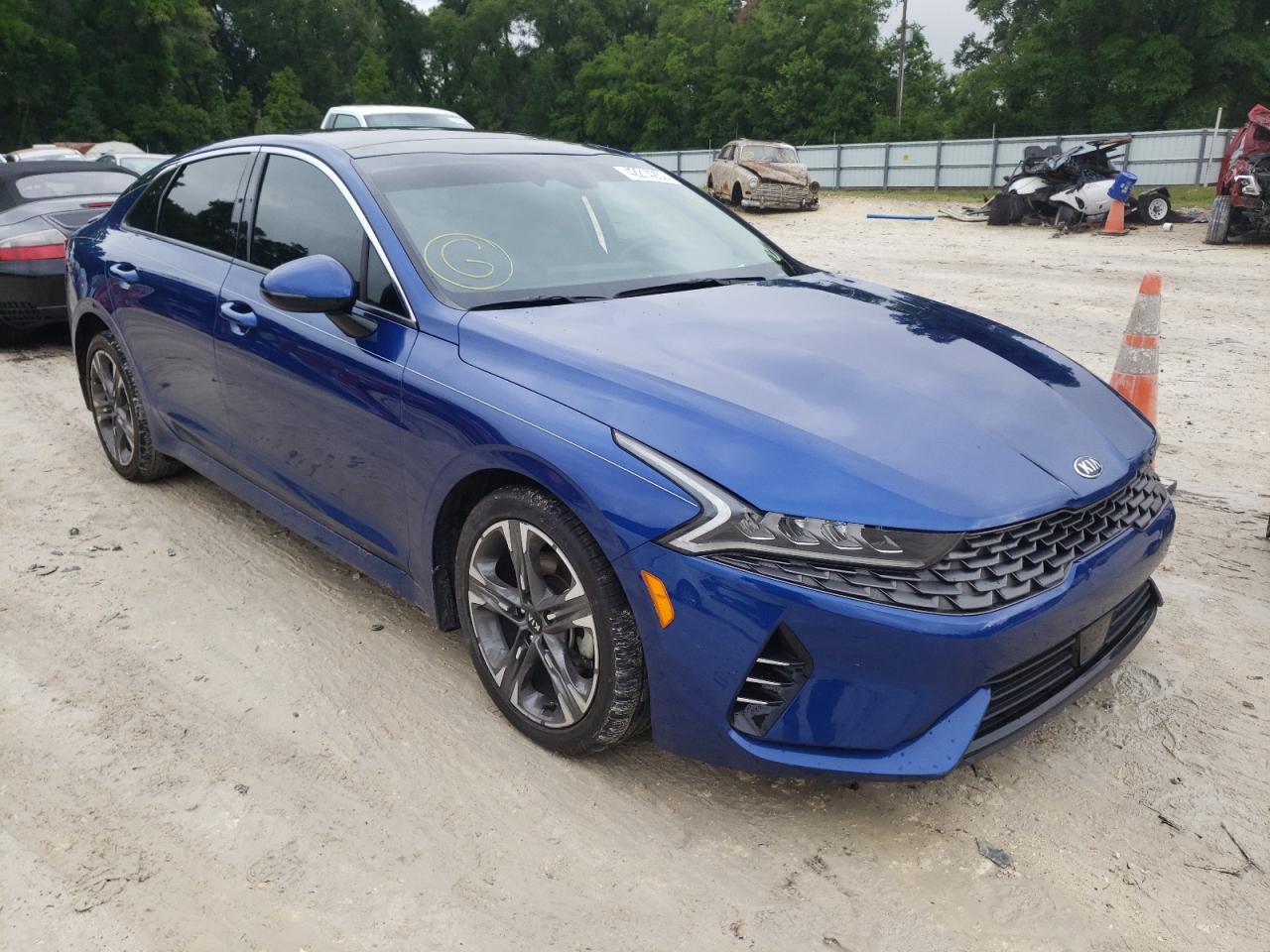 KIA K5 EX 2021 with VIN 5XXG34J25MG074175 - Photo from auction