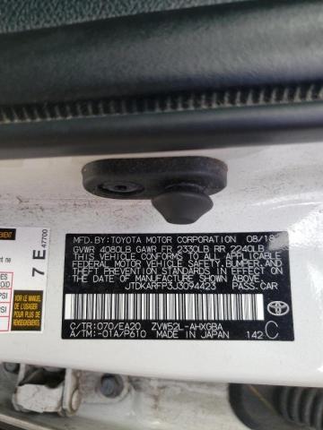 Photo 10 from auction – 2018 TOYOTA PRIUS PRIM with VIN JTDKARFP3J3094423
