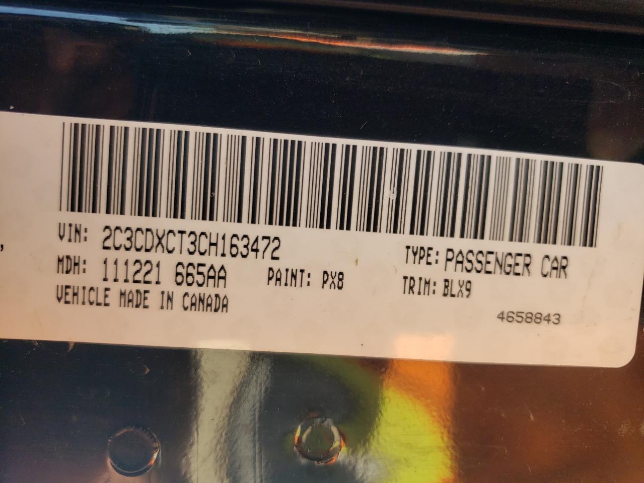 Photo 10 from auction – 2012 DODGE CHARGER R/ with VIN 2C3CDXCT3CH163472