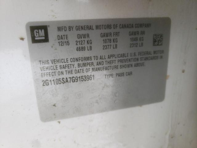 Photo 10 from auction – 2016 CHEVROLET IMPALA LT with VIN 2G1105SA7G9153961