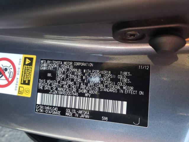 Photo 10 from auction – 2013 LEXUS RX 350 with VIN JTJZK1BA9D2007646
