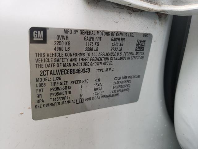 Photo 10 from auction – 2011 GMC TERRAIN SL with VIN 2CTALWEC6B6469349