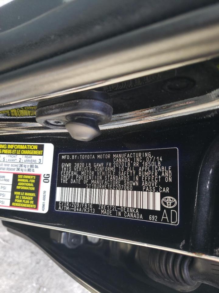 Photo 10 from auction – 2014 TOYOTA COROLLA L with VIN 2T1BURHE1EC207060