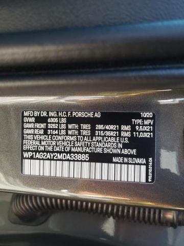 Photo 10 from auction – 2021 PORSCHE CAYENNE GT with VIN WP1AG2AY2MDA33885