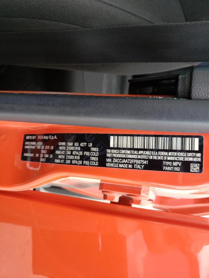 Photo 10 from auction – 2015 JEEP RENEGADE S with VIN ZACCJAAT2FPB97541