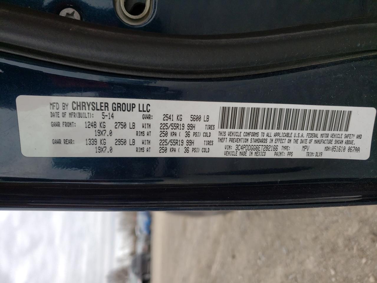Photo 10 from auction – 2014 DODGE JOURNEY CR with VIN 3C4PDDGG6ET282166