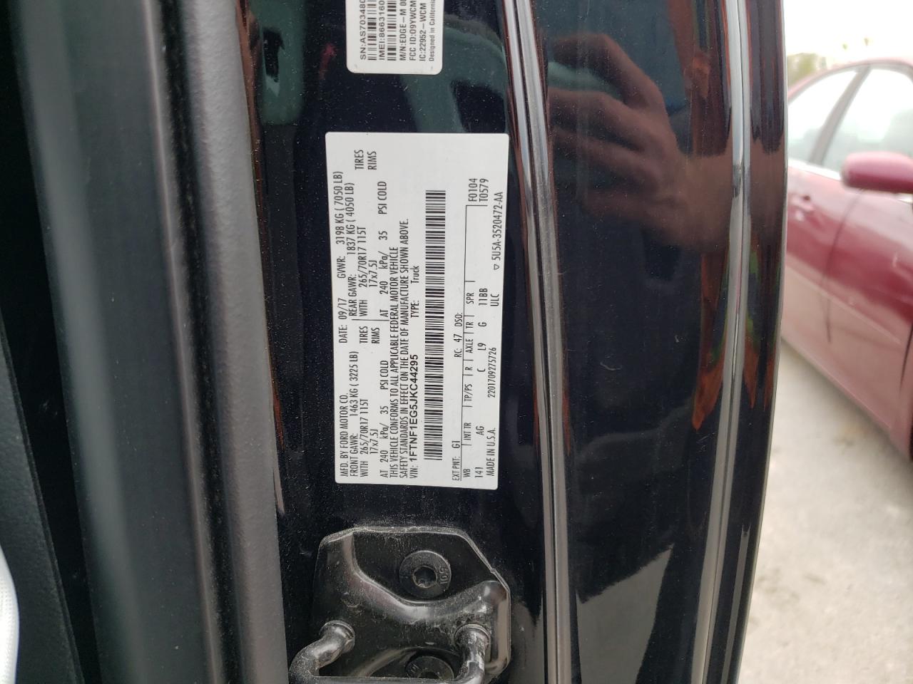Photo 10 from auction – 2018 FORD F150 with VIN 1FTNF1EG5JKC44295