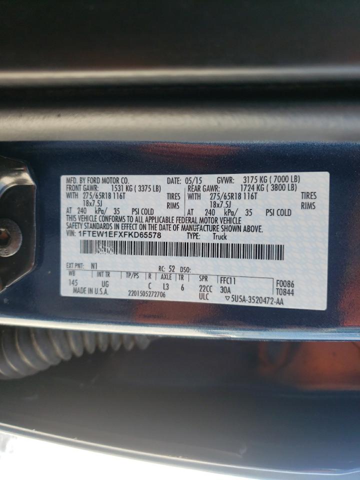 Photo 10 from auction – 2015 FORD F150 SUPER with VIN 1FTEW1EFXFKD65578
