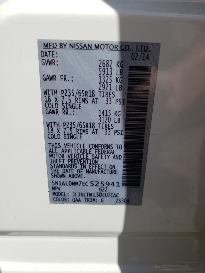 Photo 10 from auction – 2014 INFINITI QX60 with VIN 5N1AL0MM7EC525941