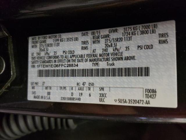 Photo 10 from auction – 2015 FORD F150 SUPER with VIN 1FTEW1EG6FFC28834