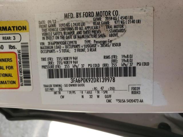 Photo 10 from auction – 2013 FORD FUSION TIT with VIN 3FA6P0K92DR139978