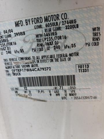 Photo 10 from auction – 2004 FORD F-150 HERI with VIN 2FTRF17W64CA79372