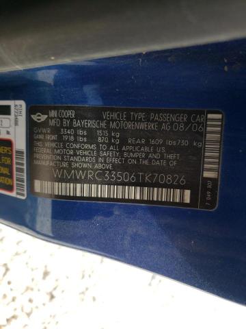 Photo 10 from auction – 2006 MINI COOPER with VIN WMWRC33506TK70826