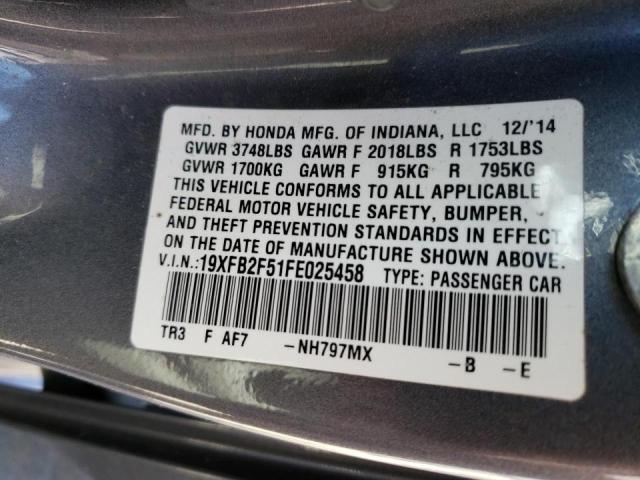Photo 10 from auction – 2015 HONDA CIVIC LX with VIN 19XFB2F51FE025458