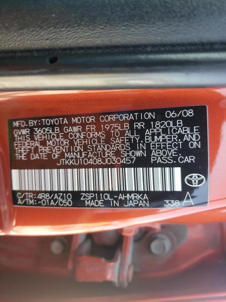 Photo 10 from auction – 2008 SCION XD with VIN JTKKU10408J030457