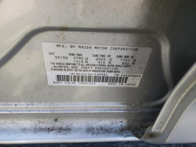 Photo 10 from auction – 2006 MAZDA 3 I with VIN JM1BK32F061539985