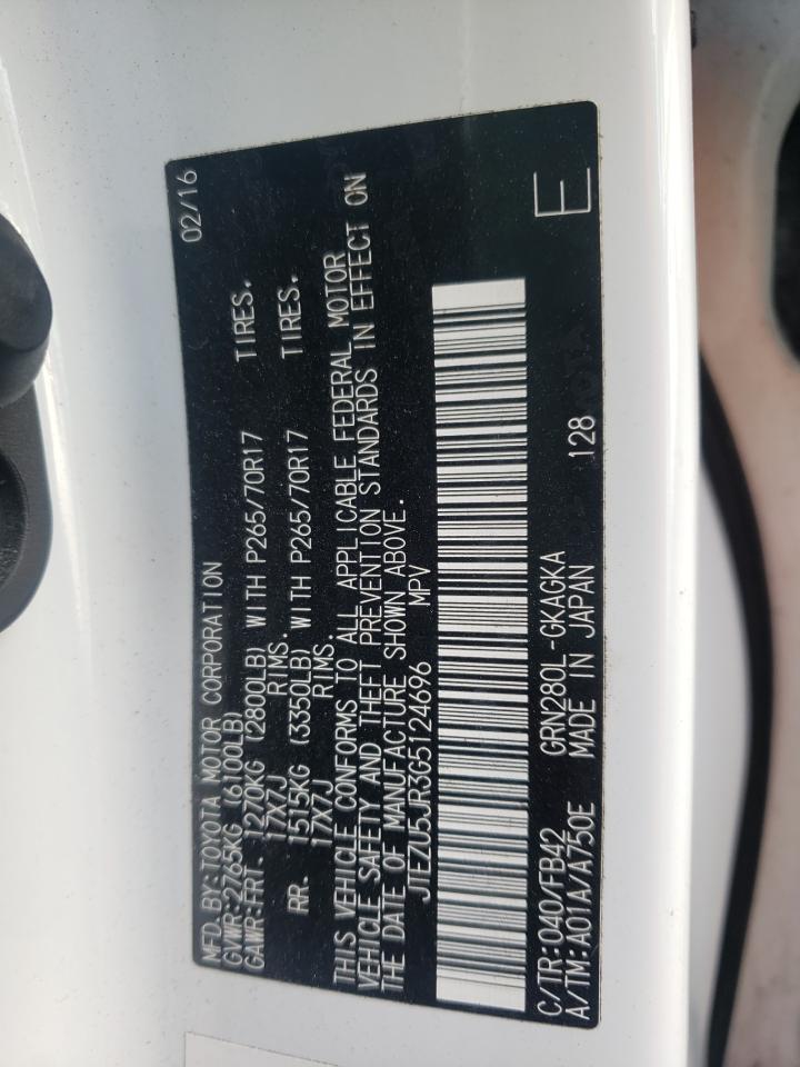 Photo 10 from auction – 2016 TOYOTA 4RUNNER SR with VIN JTEZU5JR3G5124696